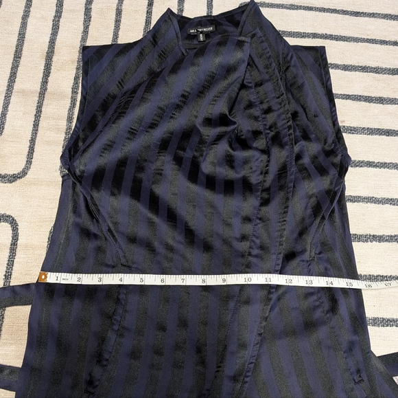 Vintage Ann Demeulemeester Purple and Black Striped Sleeveless Jacket 38 SMALL - Picture 6 of 8